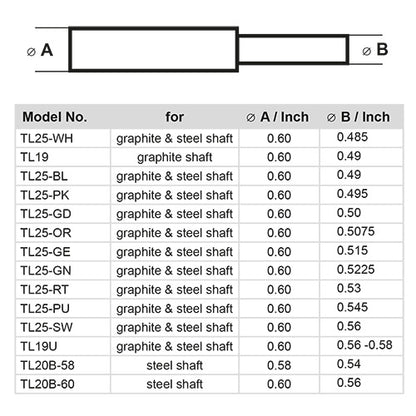 Verlängerungen für Graphit- und Stahlschäfte